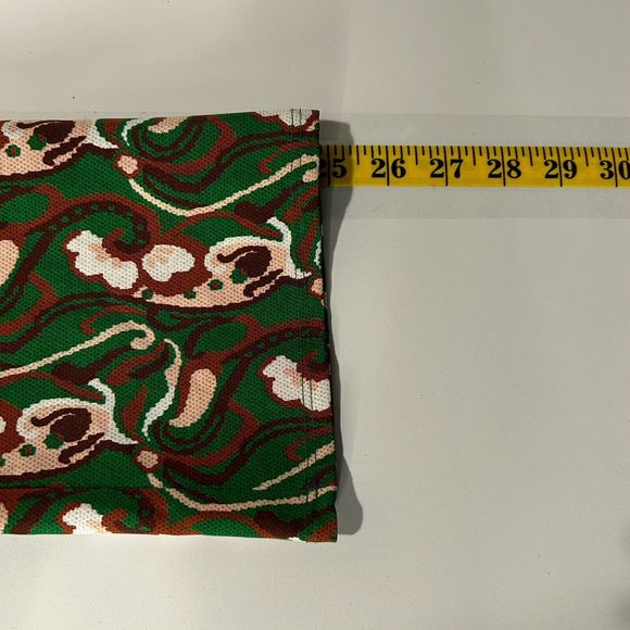 Zara Green Paisley Print Long Sleeve Mock Neck Side Slit Midi Dress XXL Blogger - Picture 11 of 14